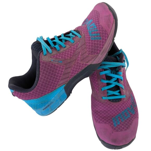Inov8 Women’s Size 7 F-Lite 250 w/ Power Heel Purple Teal Running Shoes Sneakers - Picture 1 of 14